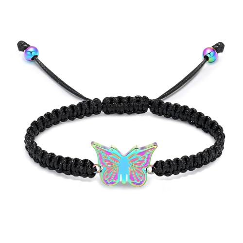 QGJNSGC Schmetterling Urne Armband für Asche für Frauen Männer einstellbar Einäscherung Memorial Keepsake Urne Armband Manmade geflochtene Asche Halter Urne Schmuck von QGJNSGC