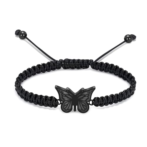 QGJNSGC Schmetterling Urne Armband für Asche für Frauen Männer einstellbar Einäscherung Memorial Keepsake Urne Armband Manmade geflochtene Asche Halter Urne Schmuck von QGJNSGC