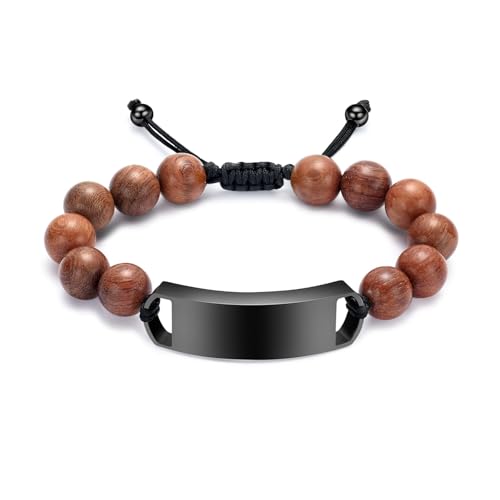 QGJNSGC Urne Einäscherung Armband für Asche Gedenken geliebten Schmuck einstellbar schwarz geflochtene Seil Perlen Armreif Keepsake Geschenk für Frauen Männer von QGJNSGC