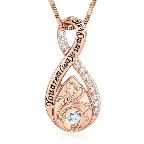 QGJNSGC Urne Halskette für Asche für Frauen Infinity Kremation Schmuck Asche Keepsake Anhänger Memorial Schmuck Geschenke für einen Verlust von geliebten Menschen (Rosa-weiß) von QGJNSGC