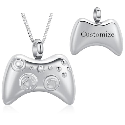 QGJNSGC Urne Halskette für menschliche Asche Game Controller Einäscherung Für Asche Memorial Anhänger Keepsake Schmuck Edelstahl für Männer von QGJNSGC