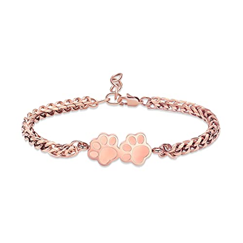 QGJNSGC Urne für Asche Armband, Hund/Katze Paw Print Armbänder Einäscherung Schmuck für Asche Cute Tiere Adjustable Memorial Keepsake Kremation Armbänder Schmuck Geschenke für Frauen von QGJNSGC