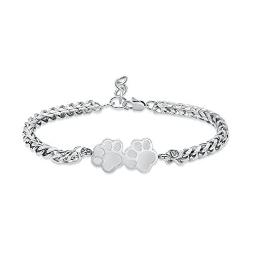 QGJNSGC Urne für Asche Armband, Hund/Katze Paw Print Armbänder Einäscherung Schmuck für Asche Cute Tiere Adjustable Memorial Keepsake Kremation Armbänder Schmuck Geschenke für Frauen von QGJNSGC