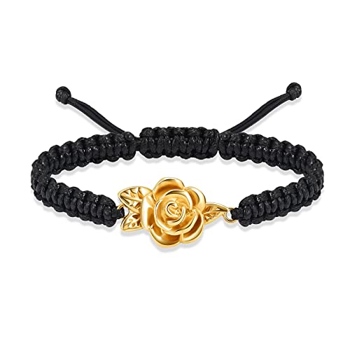 QGJNSGC Urnen-Armband für Asche für Frauen Rose Blume Feuerbestattung Schmuck für Asche verstellbar Andenken Armband Urne Armreif Asche Halter von QGJNSGC