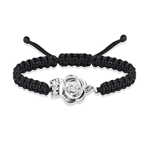 QGJNSGC Urnen-Armband für Asche für Frauen Rose Blume Feuerbestattung Schmuck für Asche verstellbar Andenken Armband Urne Armreif Asche Halter von QGJNSGC