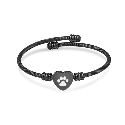 QGJNSGC Edelstahl Armband für Frauen - Manschette Armreif Einäscherung - Schwarz - BRACELET - Schmuck von QGJNSGC