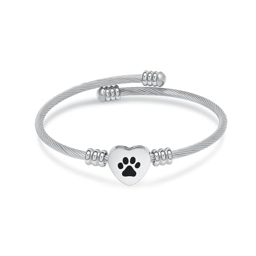 QGJNSGC Urnen Armband für Menschen Asche Herz Asche Armband für Frauen Edelstahl Manschette Armreif Einäscherung Armband von QGJNSGC