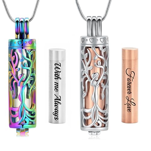 QGJNSGC Urnen-Halskette für Asche für Frauen/Männer Einäscherungsschmuck mit Trichterfüller Gedenkschmuck Geschenke QGJNSGC Urnen-Halskette für Asche für Frauen/Männer Einäscherungsschmuck mit Trichterfüller Gedenkschmuck Geschenke von QGJNSGC