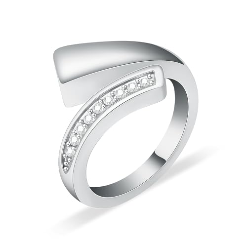 QGJNSGC Urnenring für Asche für Frauen Männer Cubic Zirkonia Asche Ring Memorial Einäscherung Schmuck Bereavement Keepsakes Geschenk für den Verlust eines geliebten Menschen von QGJNSGC