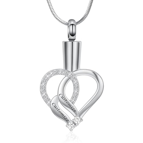 QGJNSGC Urnen-Halskette für Asche, Geburtsstein, Aufschrift I Love You Always, Andenken, Schmuck, Geschenke für Frauen, Edelstahl von QGJNSGC