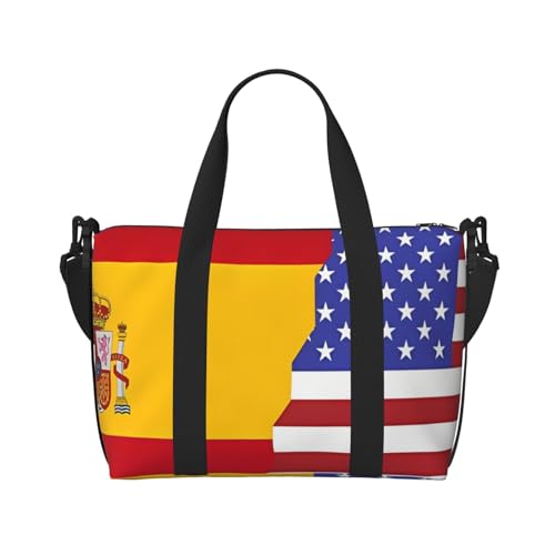 Amerikanische Spanien-Flagge, Handreisetasche, für Damen und Herren, strapazierfähiges Material und stilvolles Design, geeignet für Geschäfts- und Freizeitreisen. Amerikanische Spanien-Flagge, Handreisetasche, für Damen und Herren, strapazierfähiges Material und stilvolles Design, geeignet für Geschäfts- und Freizeitreisen. von QGQHS
