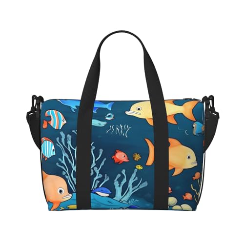 Blue Underwater World Of Fish Handreisetasche Für Damen und Herren Strapazierfähiges Material und stilvolles Design, geeignet für Geschäfts- und Freizeitreisen Blue Underwater World Of Fish Handreisetasche Für Damen und Herren Strapazierfähiges Material und stilvolles Design, geeignet für Geschäfts- und Freizeitreisen von QGQHS