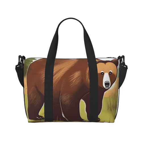 Brown Bear Walking Handreisetasche für Damen und Herren Strapazierfähiges Material und stilvolles Design, geeignet für Geschäfts- und Freizeitreisen, Schwarz, Einheitsgröße Brown Bear Walking Handreisetasche für Damen und Herren Strapazierfähiges Material und stilvolles Design, geeignet für Geschäfts- und Freizeitreisen, Schwarz, Einheitsgröße von QGQHS