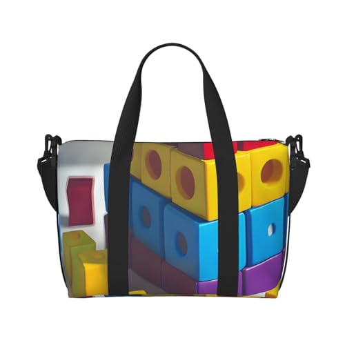 Bunte Bausteine Handreisetasche Für Männer und Frauen Langlebiges Material und stilvolles Design, geeignet für Geschäfts- und Freizeitreisen. von QGQHS