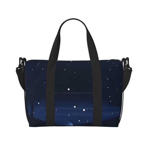 Dunkelblaue Nachtansicht Handreisetasche für Männer und Frauen Strapazierfähiges Material und stilvolles Design, geeignet für Geschäfts- und Freizeitreisen Dunkelblaue Nachtansicht Handreisetasche für Männer und Frauen Strapazierfähiges Material und stilvolles Design, geeignet für Geschäfts- und Freizeitreisen von QGQHS