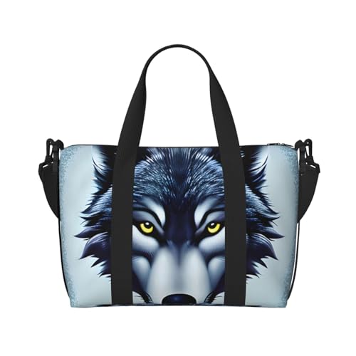 Fierce Wolf Head Handreisetasche für Männer und Frauen Langlebiges Material und stilvolles Design, geeignet für Geschäfts- und Freizeitreisen. Fierce Wolf Head Handreisetasche für Männer und Frauen Langlebiges Material und stilvolles Design, geeignet für Geschäfts- und Freizeitreisen. von QGQHS
