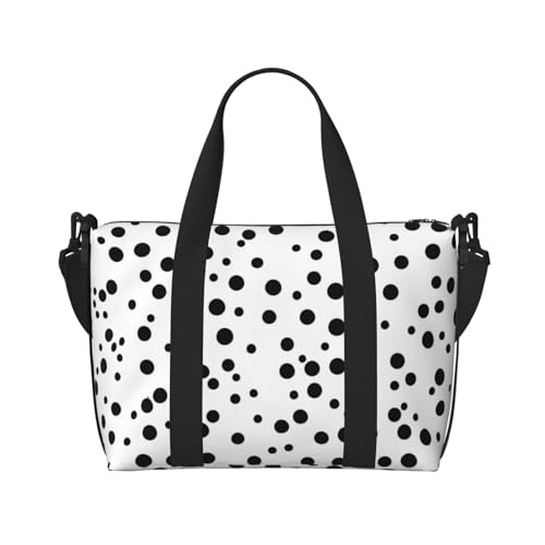Handreisetasche, Schwarz und Weiß, gepunktet, für Damen und Herren, strapazierfähiges Material und stilvolles Design, geeignet für Geschäfts- und Freizeitreisen. Handreisetasche, Schwarz und Weiß, gepunktet, für Damen und Herren, strapazierfähiges Material und stilvolles Design, geeignet für Geschäfts- und Freizeitreisen. von QGQHS