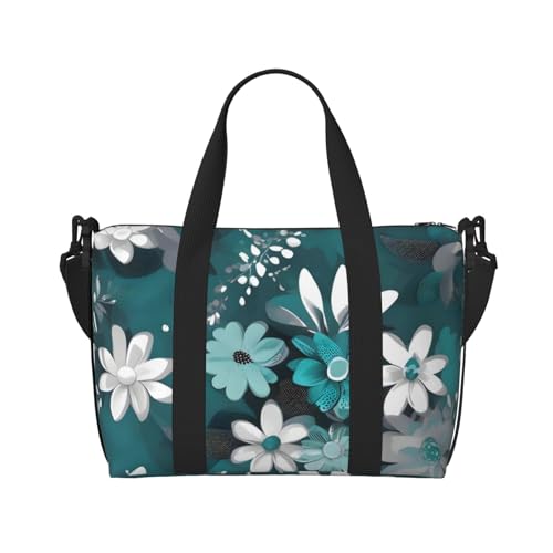 Handreisetasche mit Blumenmuster in Blaugrün und Weiß Für Damen und Herren Strapazierfähiges Material und stilvolles Design, geeignet für Geschäfts- und Freizeitreisen. Handreisetasche mit Blumenmuster in Blaugrün und Weiß Für Damen und Herren Strapazierfähiges Material und stilvolles Design, geeignet für Geschäfts- und Freizeitreisen. von QGQHS