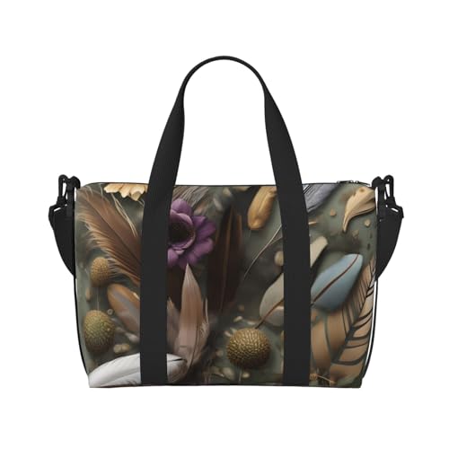 Handreisetasche mit Federblumen, für Damen und Herren, strapazierfähiges Material und stilvolles Design, geeignet für Geschäfts- und Freizeitreisen. Handreisetasche mit Federblumen, für Damen und Herren, strapazierfähiges Material und stilvolles Design, geeignet für Geschäfts- und Freizeitreisen. von QGQHS