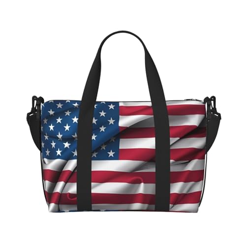 Handreisetasche mit amerikanischer Flagge, für Damen und Herren, strapazierfähiges Material und stilvolles Design, geeignet für Geschäfts- und Freizeitreisen, Schwarz, Einheitsgröße Handreisetasche mit amerikanischer Flagge, für Damen und Herren, strapazierfähiges Material und stilvolles Design, geeignet für Geschäfts- und Freizeitreisen, Schwarz, Einheitsgröße von QGQHS