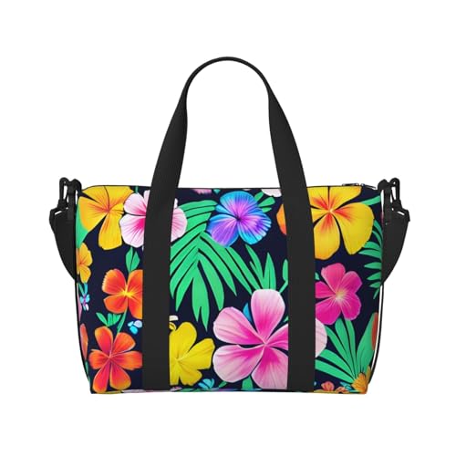Handreisetasche mit bunten Blumen. Für Damen und Herren. Strapazierfähiges Material und stilvolles Design, geeignet für Geschäfts- und Freizeitreisen. von QGQHS