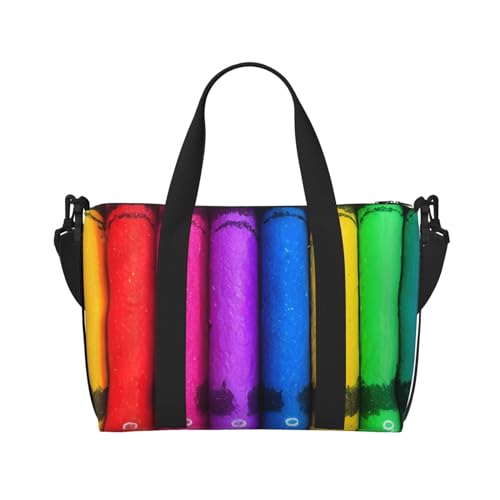 Handreisetasche mit farbigen Buntstiften, für Damen und Herren, strapazierfähiges Material und stilvolles Design, geeignet für Geschäfts- und Freizeitreisen, Schwarz, Einheitsgröße Handreisetasche mit farbigen Buntstiften, für Damen und Herren, strapazierfähiges Material und stilvolles Design, geeignet für Geschäfts- und Freizeitreisen, Schwarz, Einheitsgröße von QGQHS