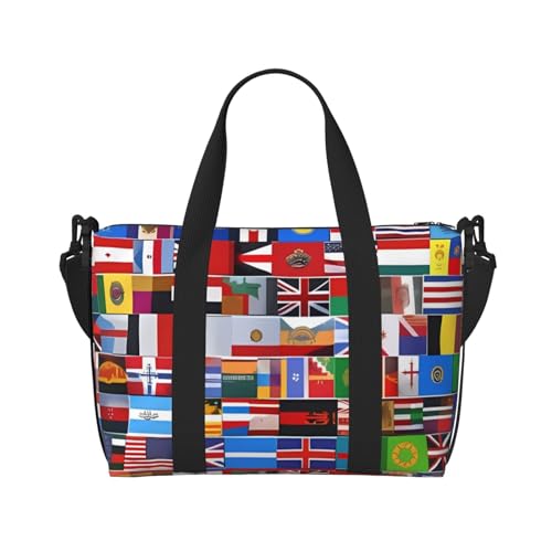 Handreisetasche mit verschiedenen Flaggen, für Damen und Herren, strapazierfähiges Material und stilvolles Design, geeignet für Geschäfts- und Freizeitreisen. Handreisetasche mit verschiedenen Flaggen, für Damen und Herren, strapazierfähiges Material und stilvolles Design, geeignet für Geschäfts- und Freizeitreisen. von QGQHS