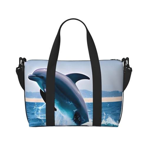 Jumping Up Dolphins Handreisetasche Für Damen und Herren Strapazierfähiges Material und stilvolles Design, geeignet für Geschäfts- und Freizeitreisen. Jumping Up Dolphins Handreisetasche Für Damen und Herren Strapazierfähiges Material und stilvolles Design, geeignet für Geschäfts- und Freizeitreisen. von QGQHS