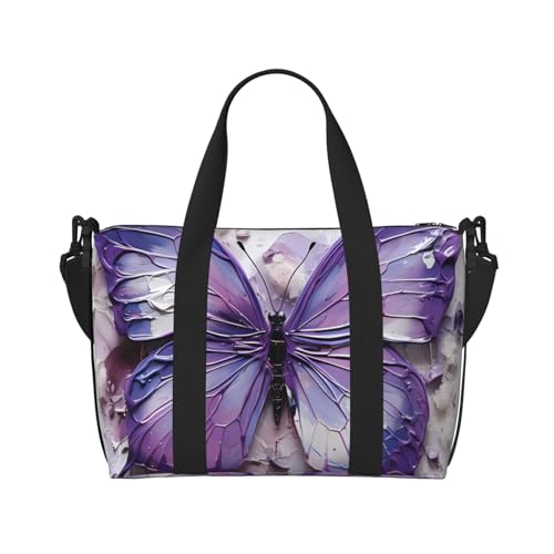 Lila Ölgemälde Schmetterling Handreisetasche für Männer und Frauen Langlebiges Material und stilvolles Design, geeignet für Geschäfts- und Freizeitreisen. Lila Ölgemälde Schmetterling Handreisetasche für Männer und Frauen Langlebiges Material und stilvolles Design, geeignet für Geschäfts- und Freizeitreisen. von QGQHS