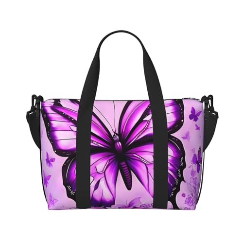 Lila Schmetterling Handreisetasche für Männer und Frauen Langlebiges Material und stilvolles Design, geeignet für Geschäfts- und Freizeitreisen. Lila Schmetterling Handreisetasche für Männer und Frauen Langlebiges Material und stilvolles Design, geeignet für Geschäfts- und Freizeitreisen. von QGQHS