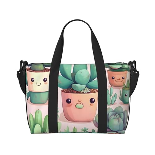 Lovely Succulent Plants Hand Travel Bag For Men And Women.Durable Material And Stylish Design, Suitable For Business And Leisure Travel. von QGQHS