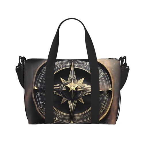 Magisches Design nordische Runen Kompass Handreisetasche für Männer und Frauen Langlebiges Material und stilvolles Design, geeignet für Geschäfts- und Freizeitreisen von QGQHS