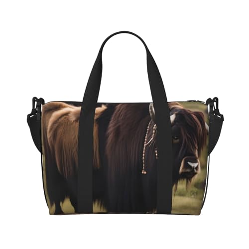 Mighty Highland Yak Handreisetasche Für Damen und Herren Strapazierfähiges Material und stilvolles Design, geeignet für Geschäfts- und Freizeitreisen Mighty Highland Yak Handreisetasche Für Damen und Herren Strapazierfähiges Material und stilvolles Design, geeignet für Geschäfts- und Freizeitreisen von QGQHS