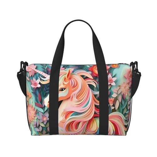Pink Paper Cut Unicorn Hand Travel Bag For Men And Women.Durable Material And Stylish Design, Suitable For Business And Leisure Travel. Pink Paper Cut Unicorn Hand Travel Bag For Men And Women.Durable Material And Stylish Design, Suitable For Business And Leisure Travel. von QGQHS