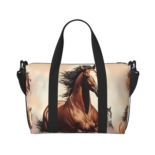 Prancing Brown Horse Handreisetasche für Männer und Frauen Strapazierfähiges Material und stilvolles Design, geeignet für Geschäfts- und Freizeitreisen Prancing Brown Horse Handreisetasche für Männer und Frauen Strapazierfähiges Material und stilvolles Design, geeignet für Geschäfts- und Freizeitreisen von QGQHS