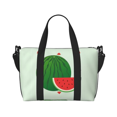 QGQHS Cartoon Wassermelone Handreisetasche für Männer und Frauen Langlebiges Material und stilvolles Design, geeignet für Geschäfts- und Freizeitreisen, Schwarz von QGQHS