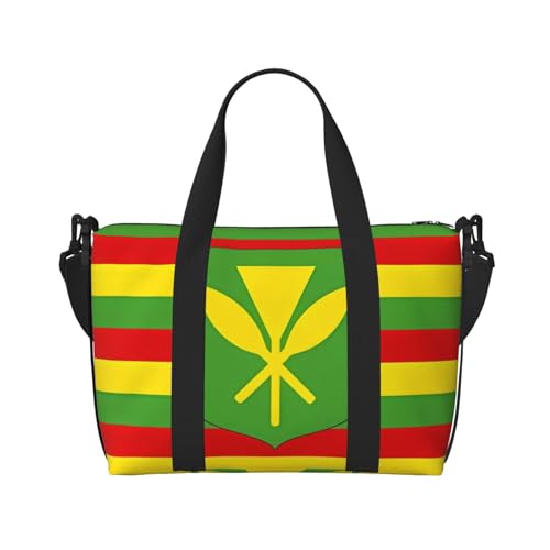 QGQHS Native Hawaii-Flagge, Handreisetasche, für Damen und Herren, strapazierfähiges Material und stilvolles Design, geeignet für Geschäfts- und Freizeitreisen, Schwarz QGQHS Native Hawaii-Flagge, Handreisetasche, für Damen und Herren, strapazierfähiges Material und stilvolles Design, geeignet für Geschäfts- und Freizeitreisen, Schwarz von QGQHS