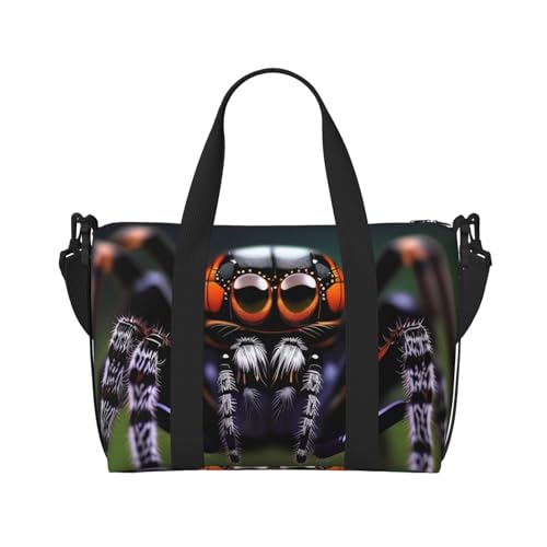 QGQHS Tropische Regenwald-Spinnen-Handreisetasche für Männer und Frauen, strapazierfähiges Material und stilvolles Design, geeignet für Geschäfts- und Freizeitreisen, schwarz von QGQHS