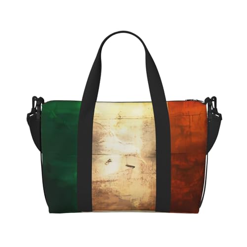 Retro Irische Flagge Handreisetasche für Männer und Frauen Strapazierfähiges Material und stilvolles Design, geeignet für Geschäfts- und Freizeitreisen, Schwarz, Einheitsgröße Retro Irische Flagge Handreisetasche für Männer und Frauen Strapazierfähiges Material und stilvolles Design, geeignet für Geschäfts- und Freizeitreisen, Schwarz, Einheitsgröße von QGQHS