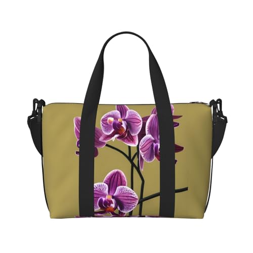 Schöne Orchideen-Handreisetasche für Damen und Herren, strapazierfähiges Material und stilvolles Design, geeignet für Geschäfts- und Freizeitreisen. von QGQHS