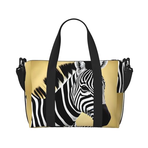 Schwarze und weiße Zebra-Handreisetasche für Männer und Frauen, strapazierfähiges Material und stilvolles Design, geeignet für Geschäfts- und Freizeitreisen. von QGQHS