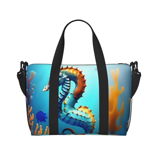 Seabed Coral Seepferdchen Handreisetasche für Männer und Frauen Langlebiges Material und stilvolles Design, geeignet für Geschäfts- und Freizeitreisen Seabed Coral Seepferdchen Handreisetasche für Männer und Frauen Langlebiges Material und stilvolles Design, geeignet für Geschäfts- und Freizeitreisen von QGQHS