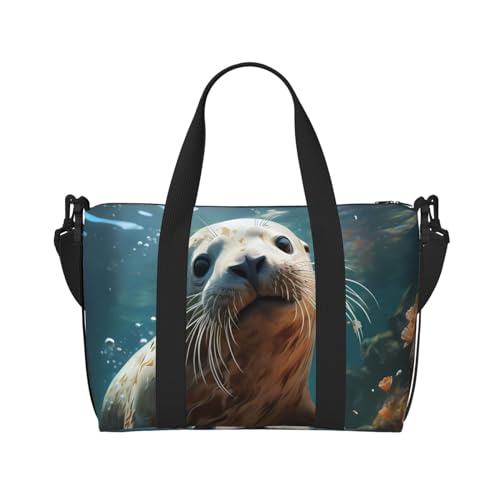 Seal Pup In Water Handreisetasche Für Männer Und Frauen Langlebiges Material Und Stilvolles Design, Geeignet Für Geschäfts- Und Freizeitreisen von QGQHS