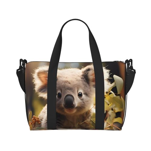 Süße Koala-Pflanzen-Handreisetasche, für Männer und Frauen, strapazierfähiges Material und stilvolles Design, geeignet für Geschäfts- und Freizeitreisen. Süße Koala-Pflanzen-Handreisetasche, für Männer und Frauen, strapazierfähiges Material und stilvolles Design, geeignet für Geschäfts- und Freizeitreisen. von QGQHS