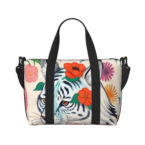 Süße weiße Tiger-Handreisetasche für Männer und Frauen, strapazierfähiges Material und stilvolles Design, geeignet für Geschäfts- und Freizeitreisen. Süße weiße Tiger-Handreisetasche für Männer und Frauen, strapazierfähiges Material und stilvolles Design, geeignet für Geschäfts- und Freizeitreisen. von QGQHS