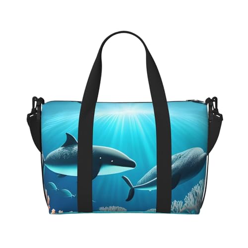 Whales Under The Sea Handreisetasche Für Damen und Herren Strapazierfähiges Material und stilvolles Design, geeignet für Geschäfts- und Freizeitreisen Whales Under The Sea Handreisetasche Für Damen und Herren Strapazierfähiges Material und stilvolles Design, geeignet für Geschäfts- und Freizeitreisen von QGQHS
