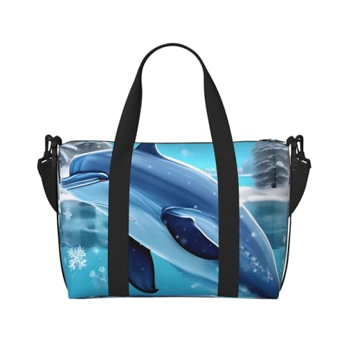 Winter The Dolphin Handreisetasche Für Damen und Herren Strapazierfähiges Material und stilvolles Design, geeignet für Geschäfts- und Freizeitreisen Winter The Dolphin Handreisetasche Für Damen und Herren Strapazierfähiges Material und stilvolles Design, geeignet für Geschäfts- und Freizeitreisen von QGQHS