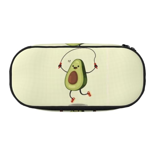 QGWDYYJQ Avocado Seilspringen Bedrucktes Federmäppchen Schreibwaren Organizer Tragbares Federmäppchen, Schwarz , Einheitsgröße, Münztasche von QGWDYYJQ