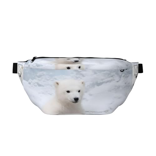 QGWDYYJQ Baby Eisbär bedruckte Umhängetasche Hüfttasche Reisetasche, Schwarz , Einheitsgröße von QGWDYYJQ