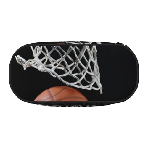 QGWDYYJQ Bedrucktes Federmäppchen mit Basketball-Motiv, Schreibwaren-Organizer, tragbares Federmäppchen, Schwarz , Einheitsgröße, Münztasche von QGWDYYJQ